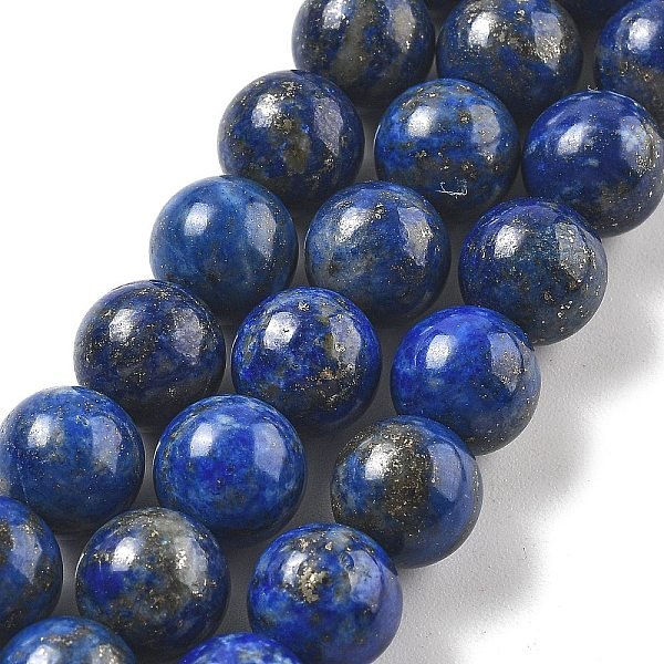 Chapelets De Perles En Lapis-Lazuli Naturel, Ronde, 8Mm, Trou: 1Mm, Environ 45-47 Pcs/Chapelet, 15 Pouce (38 Cm)-image