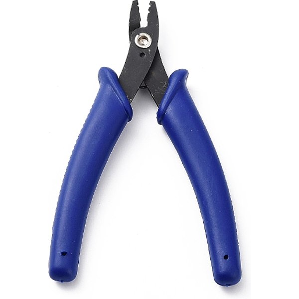 Quetschzange Aus Stahl FüR Crimpperlen, Schmuck Crimpzange, Mit Kunststoffgriffen, Blau, 12.9X7.6X1.4 Cm-image