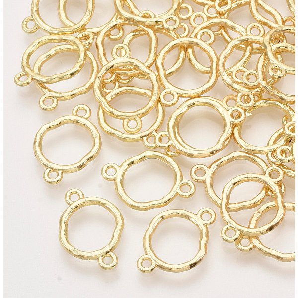 Alloy Links connectors, Ring, Light Gold, 17x12x1.5mm, Hole: 1.4mm