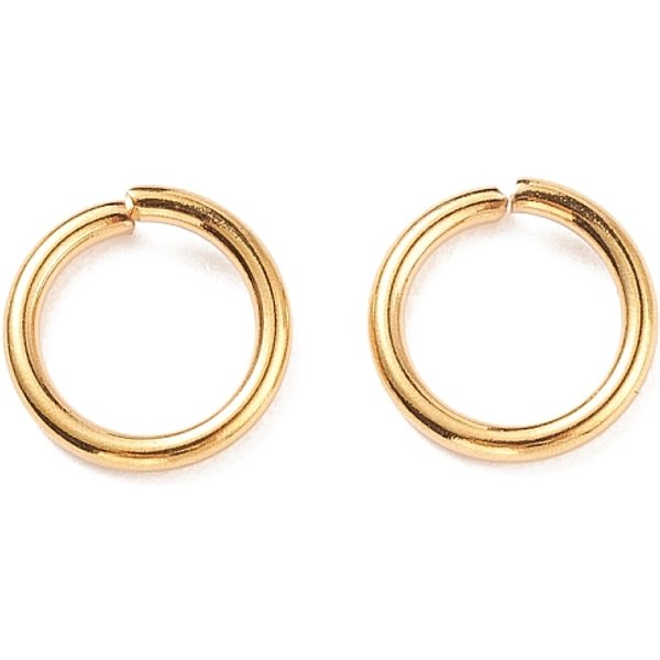 304 Stainless Steel Jump Rings, Open Jump Rings, Golden, 10X1.5Mm, Inner Diameter: 7Mm-image