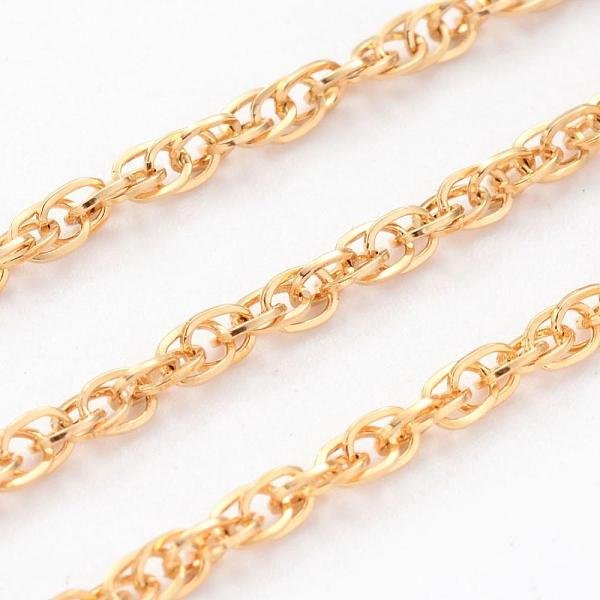 Ion Plating(Ip) 304 Stainless Steel Rope Chains, Soldered, With Spool, Golden, 2.5Mm, About 32.8 Feet(10M)/Roll-image