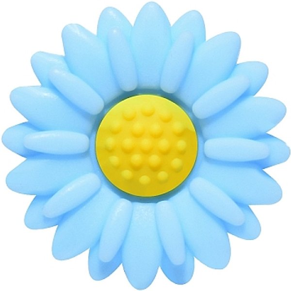 Fokalperlen Aus Umweltfreundlichem Silikon In LebensmittelqualitäT, GäNseblüMchen, Licht Himmel Blau, 20X20 Mm, Bohrung: 2 Mm-image