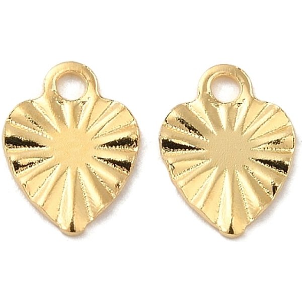 Breloques En Acier Inoxydable 304, Breloque Coeur, VéRitable 18K Plaqué Or, 8X6X0.7Mm, Trou: 1.2Mm-image
