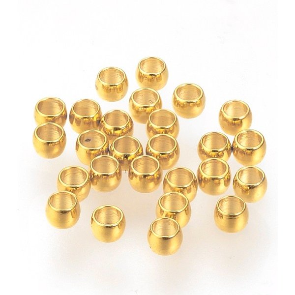 304 Stainless Steel Spacer Beads, Rondelle, Real 24K Gold Plated, 2X1Mm, Hole: 1Mm-image
