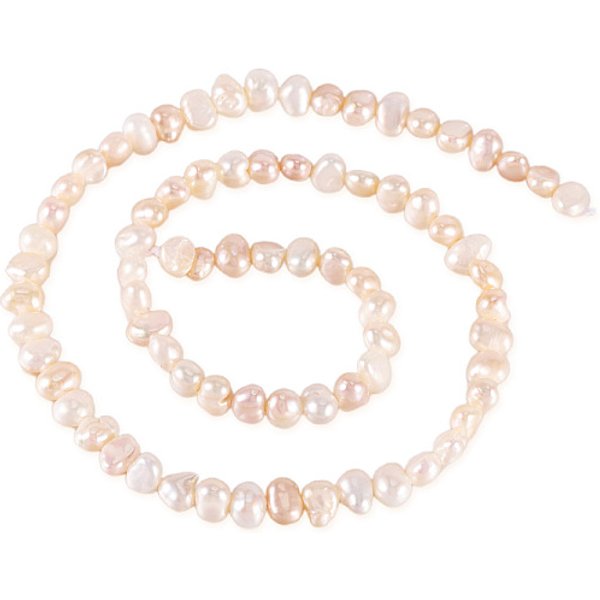 2 Brin 2 Brins De Perles De Culture D'eau Douce Naturelles, Perles De Perles Keshi Baroques, Deux Faces Polies, Couleur Mixte, 4-7X4.5-8X2.5-6Mm, Trou: 0.5-0.6Mm, 1 Brin / Style-image