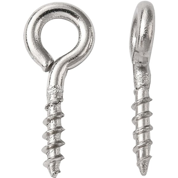 AnlaufgeschüTzte ÖSenstift-AufhäNgeklauen Aus Edelstahl 304, FüR Die HäLfte Gebohrt Perlen, Edelstahl Farbe, 10X4X1 Mm, Bohrung: 2 Mm, Stift: 1.4 Mm-image