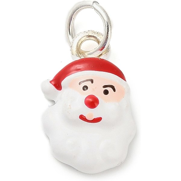 Pendentifs En Alliage éMaillé Sur Le ThèMe De NoëL, Avec Anneau De Jonction, Le PèRe NoëL, 18X12.5X6Mm, Trou: 5Mm-image