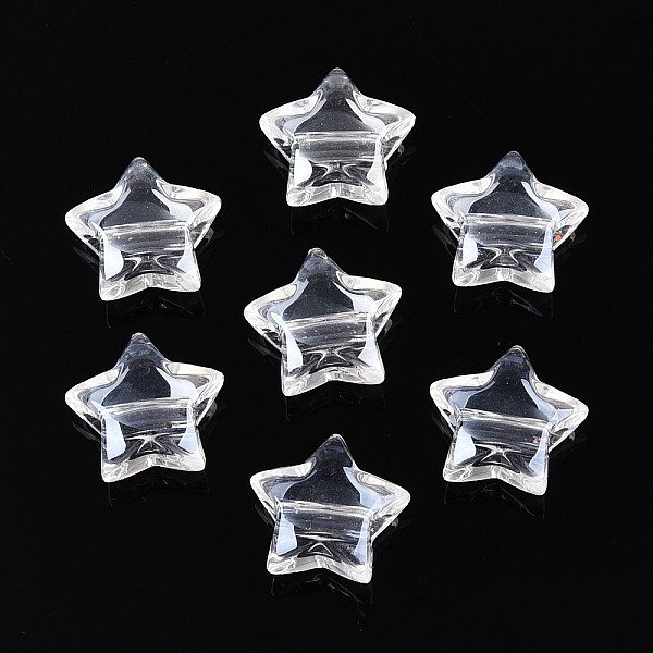 Transparente Acryl Perlen, Stern, Transparent, 15X16X7.5 Mm, Bohrung: 3 Mm-image