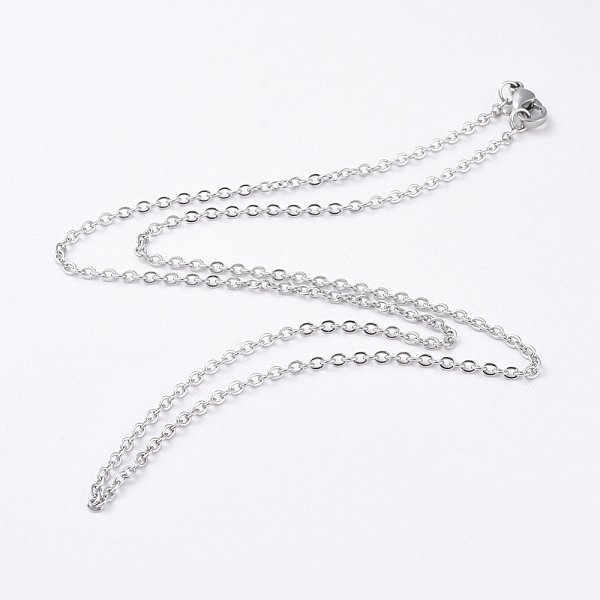 Tarnish Resistant 304 Stainless Steel Women Chain Necklaces, Stainless Steel Color, 17.7 Inch(45Cm)-image