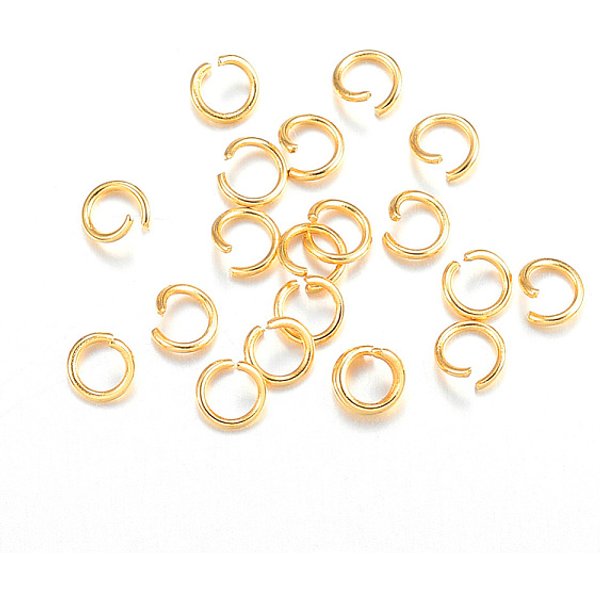 Anillos De Salto De Acero Inoxidable 304, Anillos Del Salto Abiertos, Conectores De Metal Para La FabricacióN De Joyas De Diy Y Accesorios De Llavero, Real 18K Chapado En Oro, 22 DiáMetro, 4X0.6Mm, DiáMetro Interior: 3 Mm-image