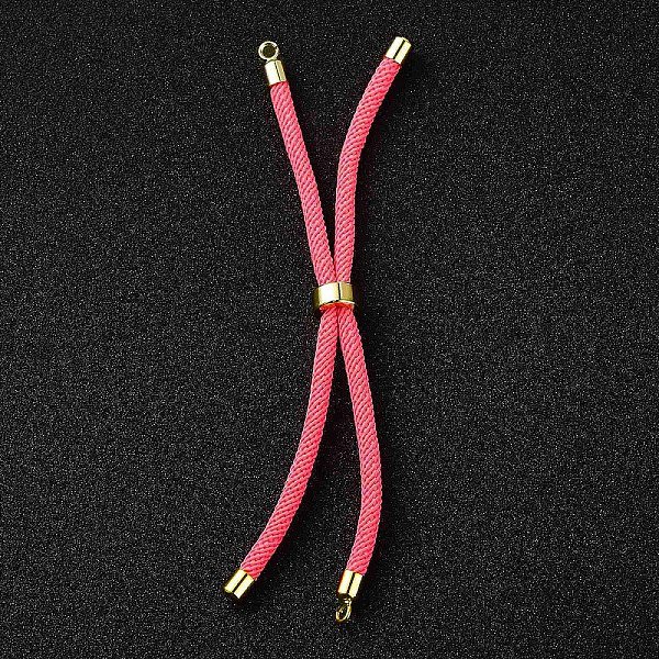 FabricacióN De Pulsera De Hilo Trenzado De Nylon, FabricacióN De Pulsera Deslizante, Con Fornituras De LatóN, Dorado, Rosa, 8.66-9.06 Pulgada (22-23 Cm), Agujero: 2.8 Mm, Longitud De Una Sola Cadena: Aproximadamente 4.33-4.53 Pulgada...-image