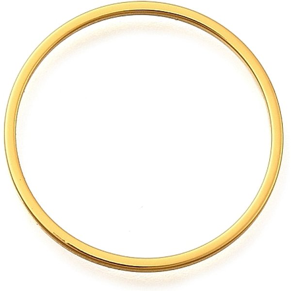 Anneaux Connecteurs En Laiton, Anneau Plat, VéRitable 18K Plaqué Or, 20X1Mm, DiamèTre IntéRieur: 18.5 Mm-image