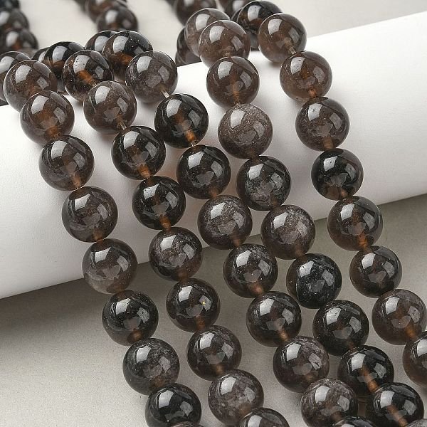 Natural Ice Obsidian Beads Strands, Round, Coffee, 12mm, Hole: 1.4mm, about 32pcs/strand, 14.96''-15.16''(38-38.5cm)