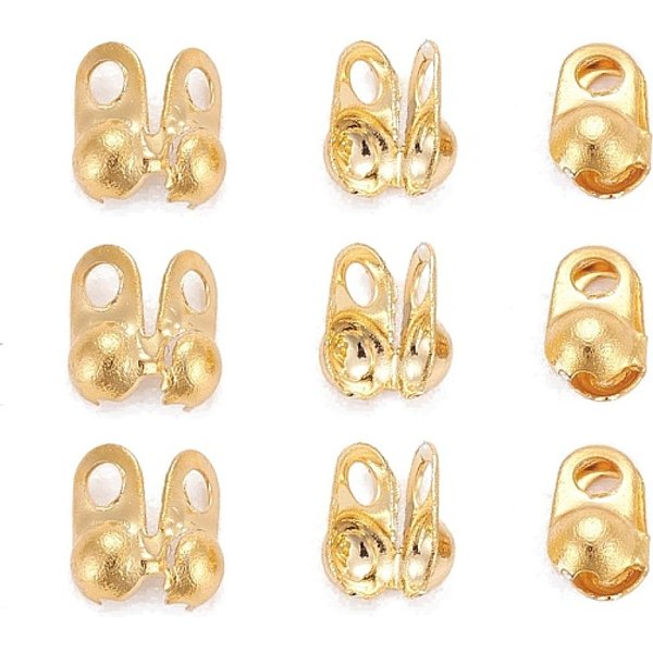 Perlenspitzen Aus Edelstahl 304, Kalotte Endet, Clamshell-Knotenabdeckung, Golden, 4X2 Mm, Bohrung: 1 Mm-image