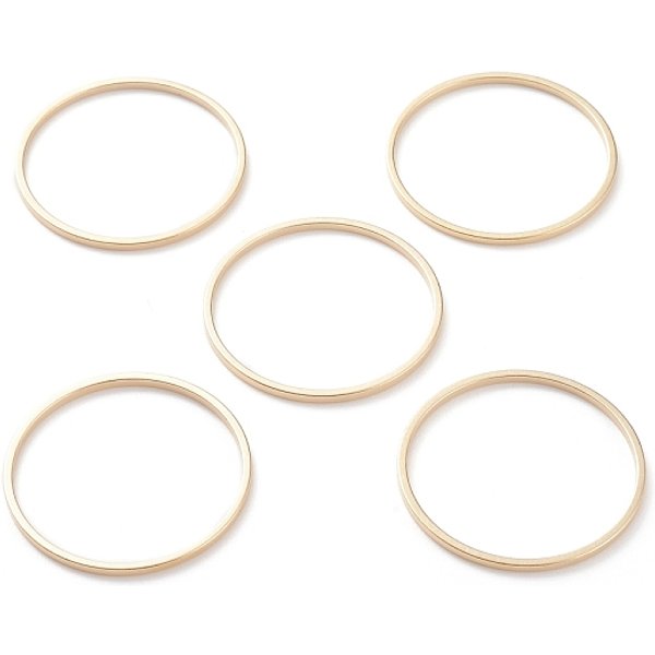 Anneaux Connecteurs En Laiton, Plaqué Longue DuréE, Anneau Rond, VéRitable 24K Plaqué Or, 25X1Mm, DiamèTre IntéRieur: 23 Mm-image