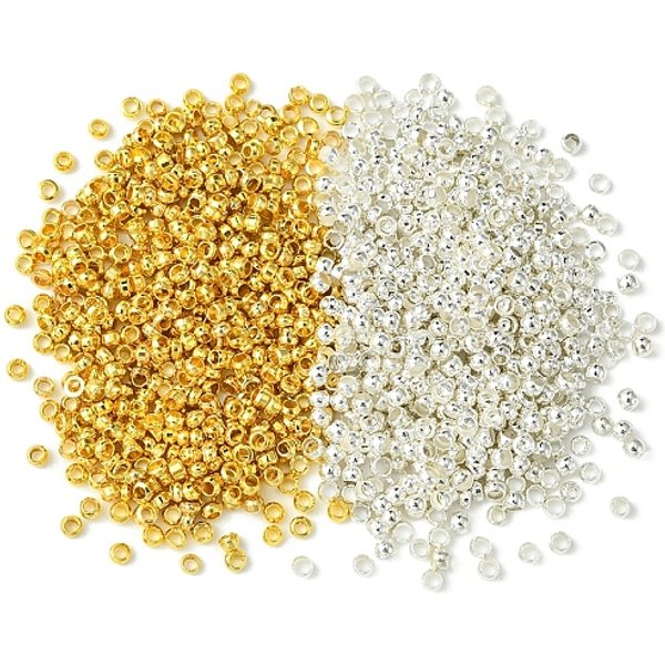 1200 StüCk 2 Farben Messing Crimp Perlen, Cadmiumfrei Und Bleifrei, Rondell, Golden, 2X1.2 Mm, 600 StüCk-image