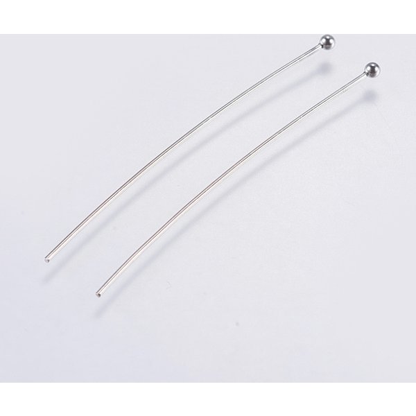 Tarnish Resistant 304 Stainless Steel Ball Head Pins, Stainless Steel Color, 50X0.7Mm, 21 Gauge, Head: 2Mm-image