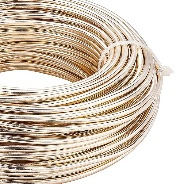Alambre De Aluminio Anodizado Redondo, Para La FabricacióN De La Joya, Dorado Champagne, 9 DiáMetro, 3Mm, Aproximadamente 82.02 Pie (25 M) / 500G-image