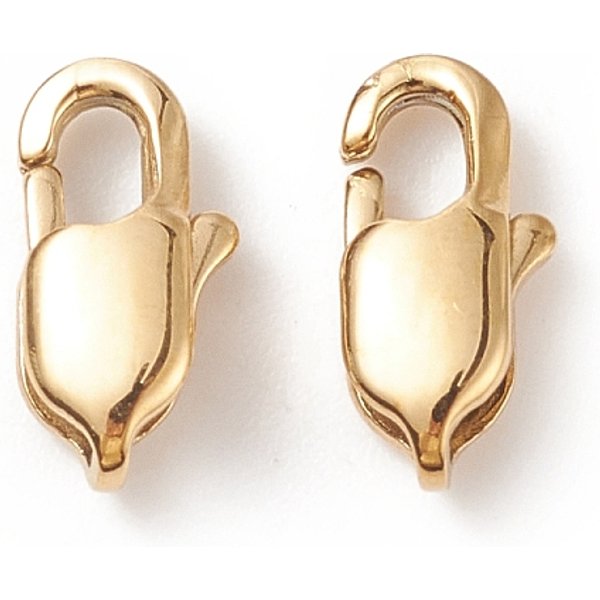 Ion Plating(Ip) 304 Stainless Steel Lobster Claw Clasps, Golden, 9X5X3Mm, Hole: 1Mm-image