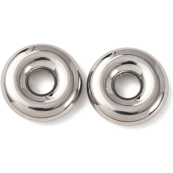 Perline Europee In Acciaio Inossidabile 304, Perline Con Foro Grande, Ciambella, Colore Acciaio Inossidabile, 17.5X4.7Mm, Foro: 5.5 Mm-image