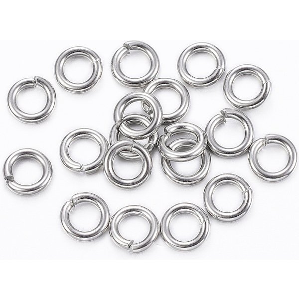 Tarnish Resistant 304 Stainless Steel Open Jump Rings, Stainless Steel Color, 18 Gauge, 5X1Mm, Inner Diameter: 3Mm-image