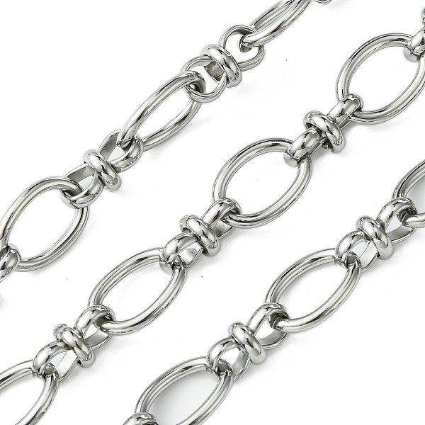 Tarnish Resistant 304 Stainless Steel Chains, Unwelded, With Spool, Stainless Steel Color, 14X9.5X2Mm-image