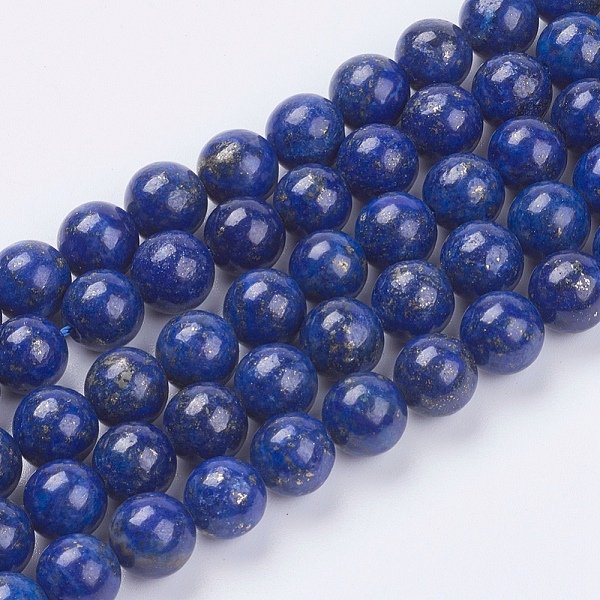 Brins De Perles De Lapis-Lazuli Naturel, Aa Grade, Ronde, 8Mm, Trou: 0.8Mm, Environ 45-47 Pcs/Chapelet, 15 Pouce-image