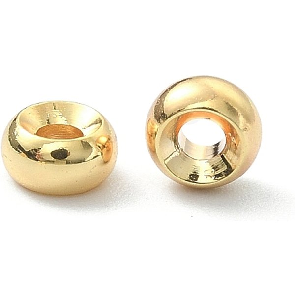Messing Perlen, Rondell, Echtes 18K Vergoldet, 5X2.5 Mm, Bohrung: 1.8 Mm-image
