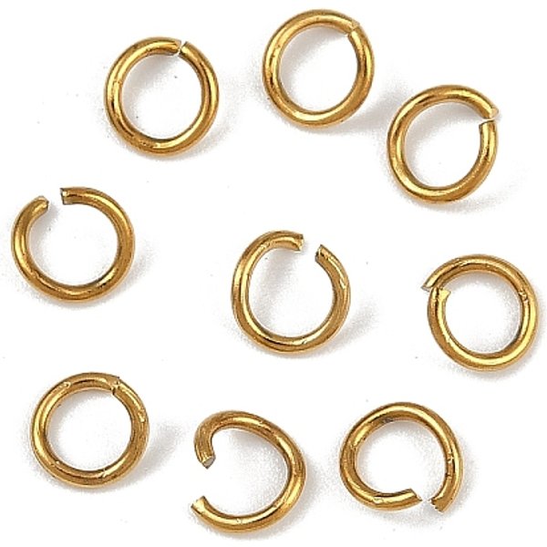 Anneaux Ouverts En Acier Inoxydable 304, Placage Ionique (Ip), Or, 5X0.8Mm, DiamèTre IntéRieur: 3.4 Mm-image