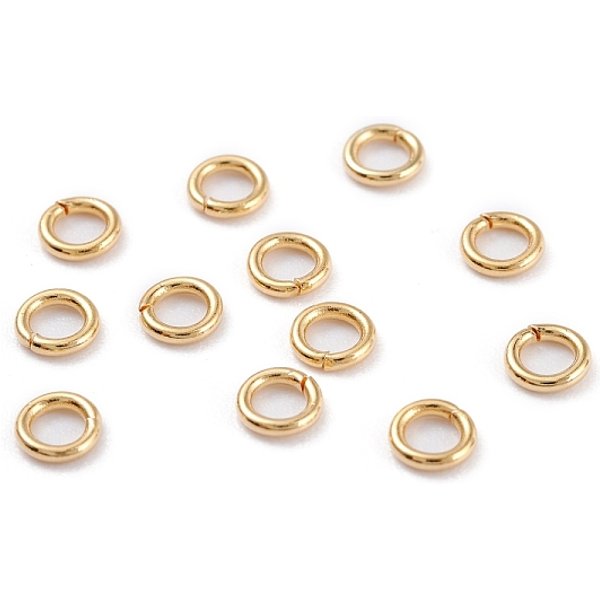 304 Stainless Steel Jump Rings, Open Jump Rings, Metal Connectors For Diy Jewelry Crafting And Keychain Accessories, Real 18K Gold Plated, 18 Gauge, 6X1Mm, Inner Diameter: 4Mm-image