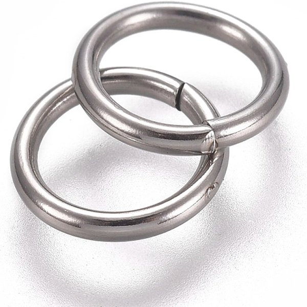 Tarnish Resistant 304 Stainless Steel Jump Rings, Soldered Jump Rings, Closed Jump Rings, Stainless Steel Color, 18 Gauge, 7X1Mm, Inner Diameter: 5.5Mm-image