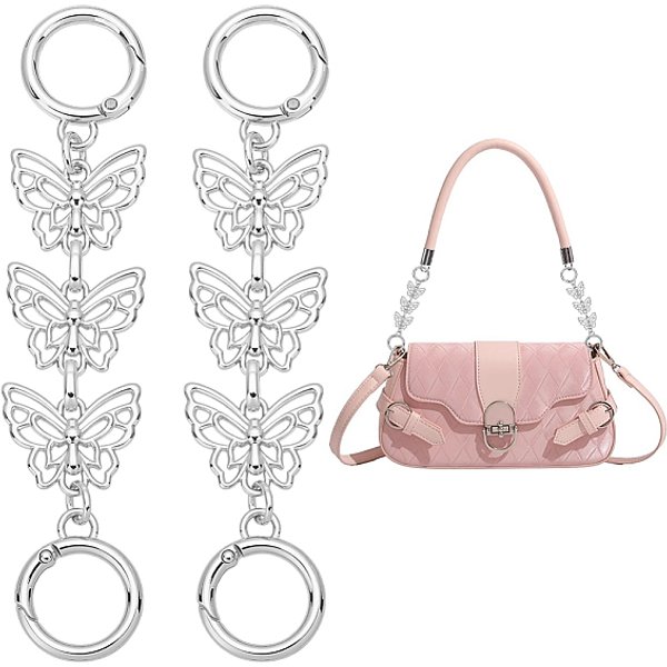 Handtaschenketten Aus Legierung, FüR Taschenriemen ErsatzzubehöR, Schmetterling, Platin Farbe, 142 Mm-image