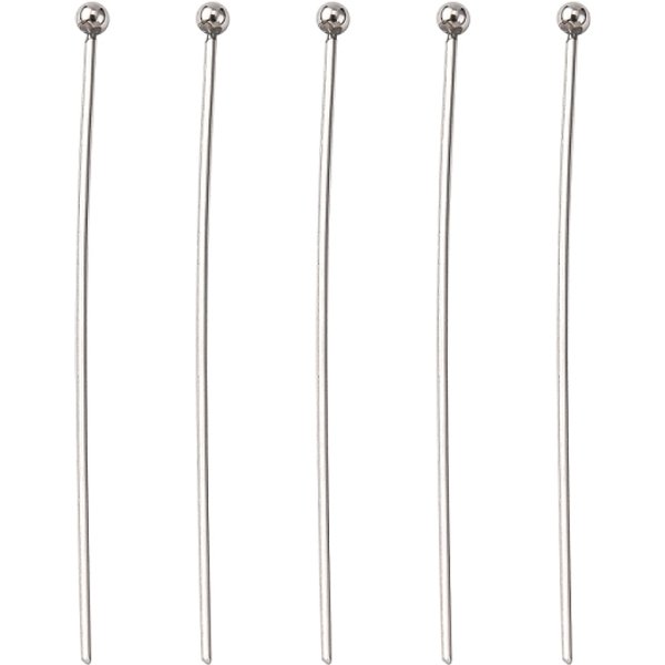 Tarnish Resistant 304 Stainless Steel Ball Head Pins, Stainless Steel Color, 40X0.7Mm, 21 Gauge, Head: 2Mm-image