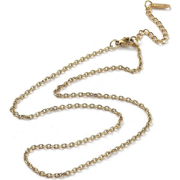 Collana A Catena In Acciaio Inossidabile Placcato Ionico (Ip) 304, Vero Placcato Oro 18K, 15.98 Pollice (40.6 Cm)-image