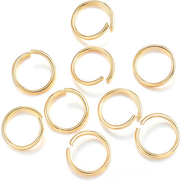 Anillos De Salto De Acero Inoxidable 304, Anillos Del Salto Abiertos, Real 18K Chapado En Oro, 18 DiáMetro, 10X1Mm-image