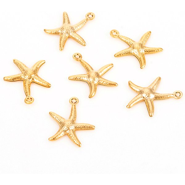 Pendentifs En Acier Inoxydable 304, éToiles De Mer, Or, 17.5X15.5X2Mm, Trou: 1Mm-image