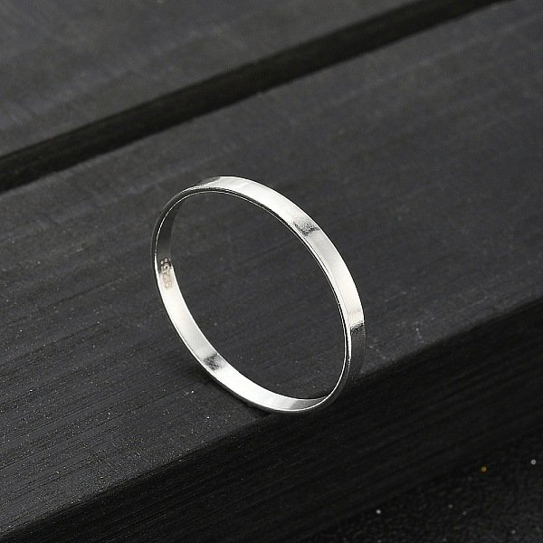 925 Fingerringe Aus Sterlingsilber FüR Damen, Schlichte Bandringe, Silber, 2.2 Mm, Uns GrößE 9 (18.9Mm)-image