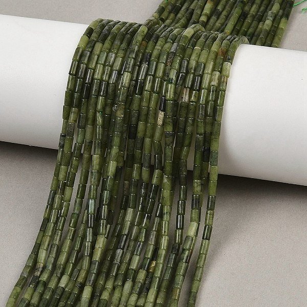 Natural Chinese Southern Jade Beads Strands, Column, 4-4.5x2mm, Hole: 0.7mm, about 88-92pcs/strand, 14.49-14.96''(36.8-38cm)