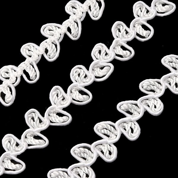Polyester Braided Lace Ribbon, For Curtain, Home Textile Decor, Garment Accessories, White, 1/2 Inch(13Mm), About 80.00-90.00 Yards(73.15-82.296M)/Roll-image