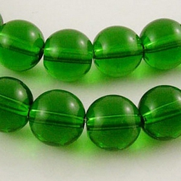 4Mm Green Round Glass Crystal Beads Strands Spacer Beads, About 4Mm In Diameter, Hole: 0.5Mm, About 80Pcs/Strand, 13 Inch-image