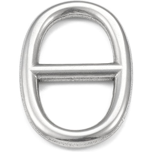 Breloques De Connecteur En Acier Inoxydable 304 Anti-Ternissement, Breloques En Maille Marine, Breloques En Maille Marine, Ovale, Couleur Inoxydable, 35X23.5X3Mm, Trou: 12X15Mm-image