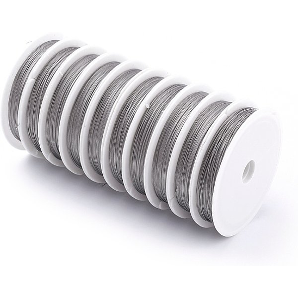 Original Color Tail Wire, Nylon-Coated Stainless Steel, Raw, 0.35Mm In Diameter, About 164.04 Feet(50M)/Roll-image