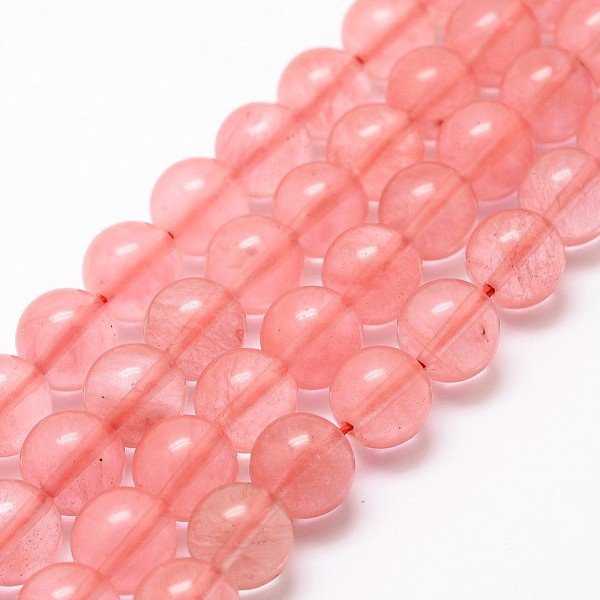 Cherry Quartz Glass Bead Strands, Round, 4Mm, Hole: 1Mm, About 90Pcs/Strand, 15 Inch-image