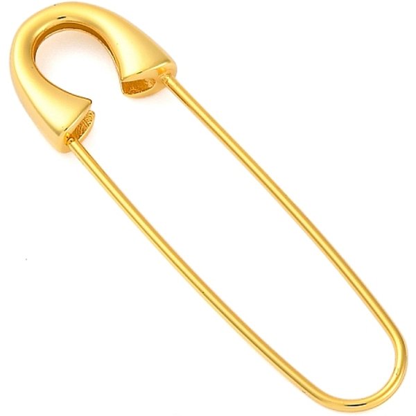 925 imperdible de plata de ley, dorado, 40x11x3.5mm