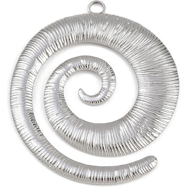 304 Stainless Steel Pendants, Vortex Charm, Anti-Tarnish, Stainless Steel Color, 48X42X2.5Mm, Hole: 3Mm-image