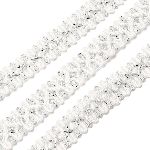 Filigree Polyester Lace Trim, Wavy Trimming For Home Textile Decoration, White, 1/2 Inch(12Mm), About 80.00-90.00 Yards(73.15-82.296M)/Roll-image