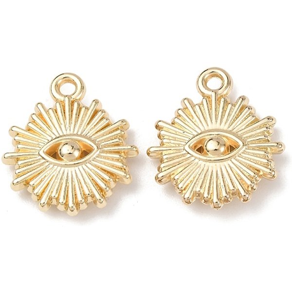 CCB Plastic Pendants, Eye, Light Gold, 17.5x15x3.5mm, Hole: 1.6mm