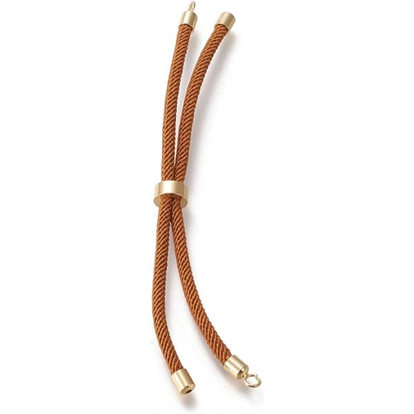 FabricacióN De Pulsera De Hilo Trenzado De Nylon, FabricacióN De Pulsera Deslizante, Con Fornituras De LatóN, Dorado, Tierra De Siena, 8.66-9.06 Pulgada (22-23 Cm), Agujero: 2.8 Mm, Longitud De Una Sola Cadena: Aproximadamente 4.33-4.53...-image