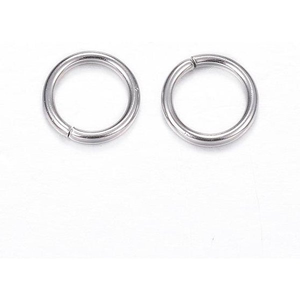 Anillos De Salto De Acero Inoxidable 304 Resistentes Al Deslustre, Anillos Del Salto Abiertos, Color Acero Inoxidable, 9X1.2Mm, DiáMetro Interior: 6.6 Mm-image
