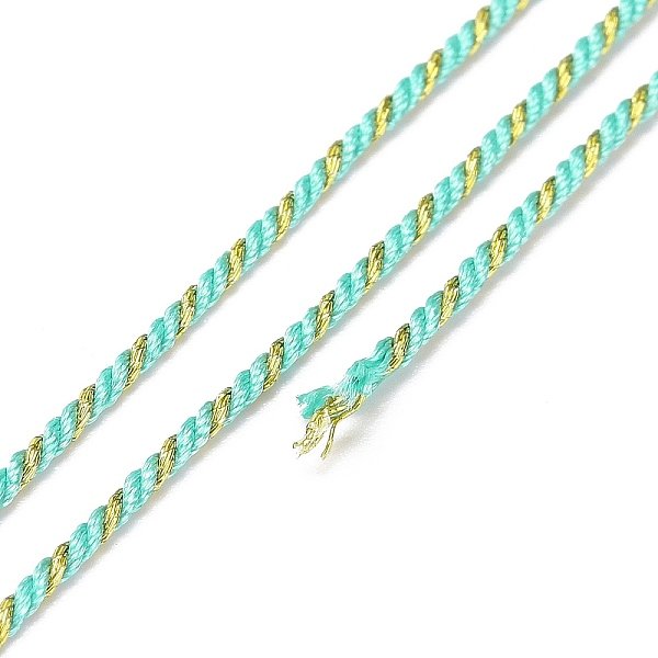 Cordoncino In Filigrana Di Policotone, Corda Intrecciata, Con Bobina In Plastica, Per Appendere A Parete, Mestieri, Incartamento Di Regalo, Turchese Pallido, 1.2Mm, Circa 27.34 Iarde (25 M)/Rotolo-image